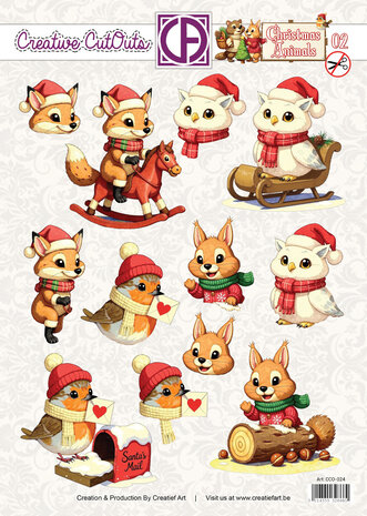 Creatief Art Christmas Animals 02 Creative CutOuts (CCO-024) Creatief Art Christmas Animals 02 Creative CutOuts (CCO-024)