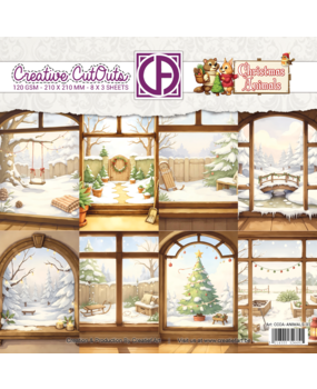 Creatief Art Christmas Animals 8x8 Inch Paper Pack 01 Wintertuinen (CCOA-ANIMALS-01)