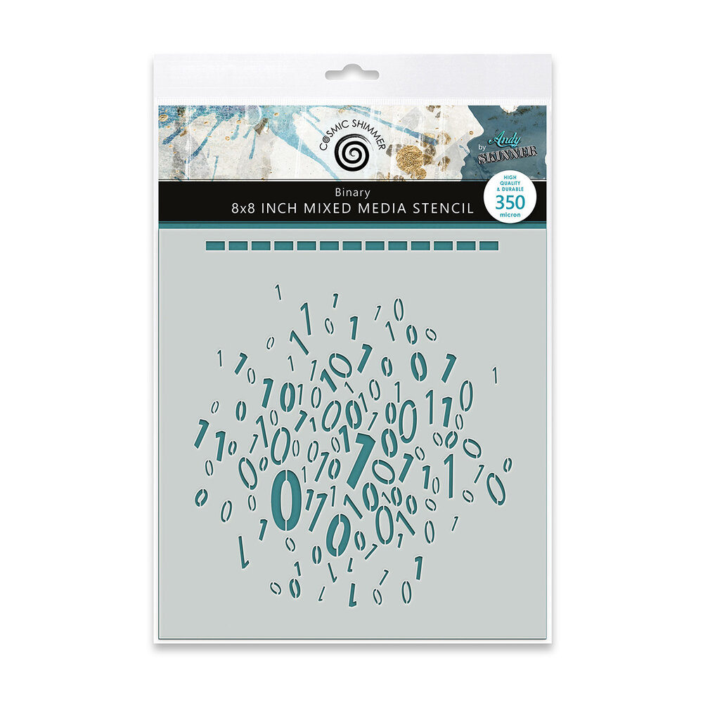 Katy Sue Designs Andy Skinner 8x8 Inch Mixed Media Stencil Binary (08-0001-AS)
