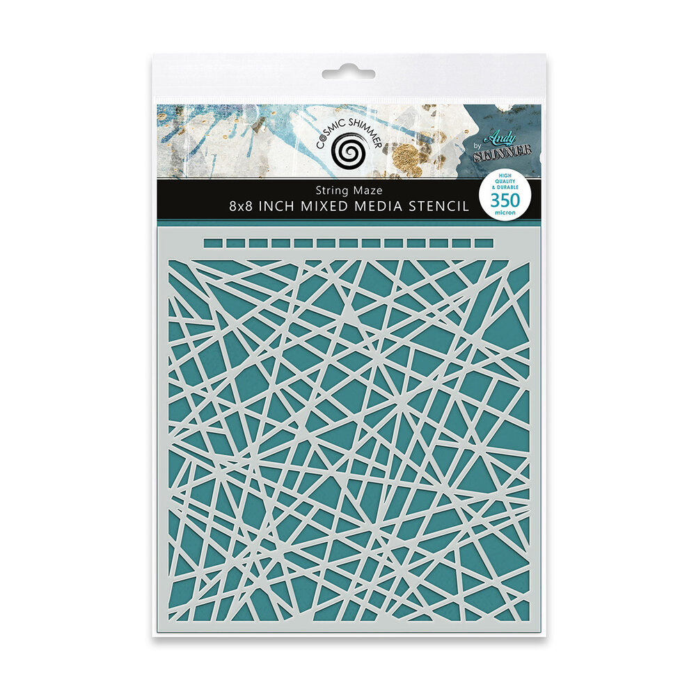 Katy Sue Designs Andy Skinner 8x8 Inch Mixed Media Stencil String Maze (08-0002-AS)