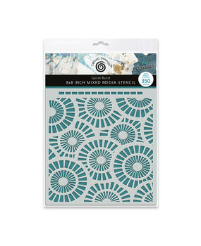 Katy Sue Designs Andy Skinner 8x8 Inch Mixed Media Stencil Spiral Burst (08-0003-AS)