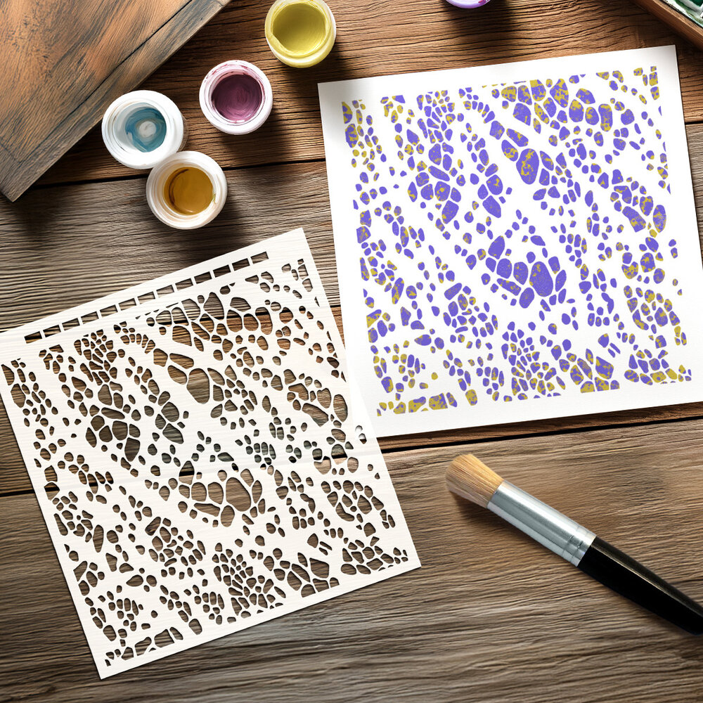 Katy Sue Designs Andy Skinner 8x8 Inch Mixed Media Stencil Pebble Mosaic (08-0004-AS) Katy Sue Designs Andy Skinner 8x8 Inch Mixed Media Stencil Pebble Mosaic (08-0004-AS)