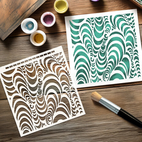 Katy Sue Designs Andy Skinner 8x8 Inch Mixed Media Stencil Trance (08-0005-AS) Katy Sue Designs Andy Skinner 8x8 Inch Mixed Media Stencil Trance (08-0005-AS)