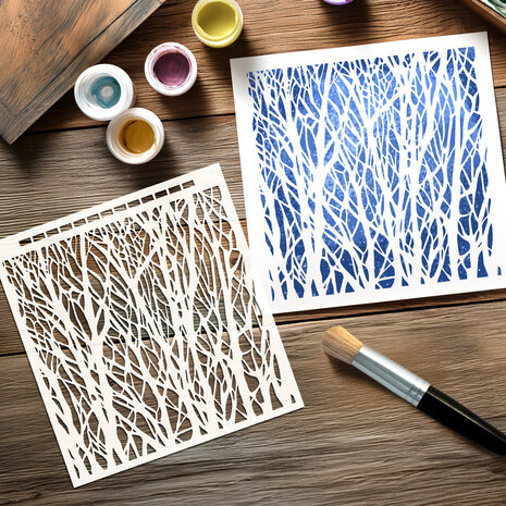 Katy Sue Designs Andy Skinner 8x8 Inch Mixed Media Stencil Woodland (08-0006-AS) Katy Sue Designs Andy Skinner 8x8 Inch Mixed Media Stencil Woodland (08-0006-AS)