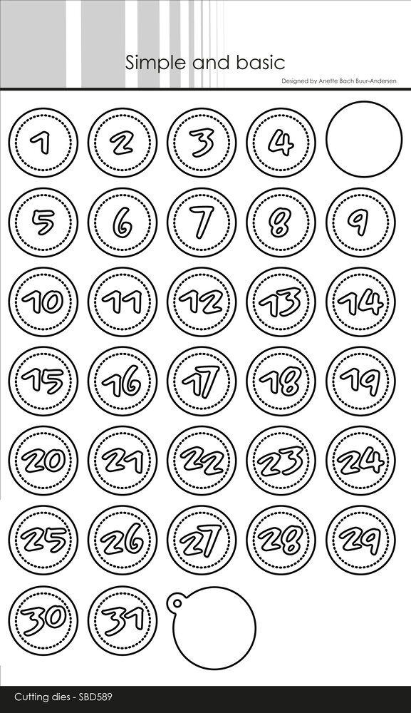 Simple and Basic Numbers in a Circle Dies (SBD589)