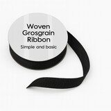 Simple and Basic Black Grosgrain Ribbon (8mmx10m) (SBA457)