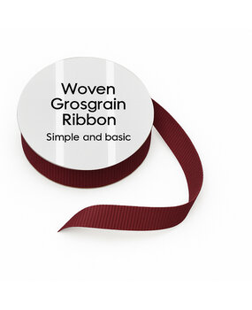 Simple and Basic Dark Red Grosgrain Ribbon (8mmx10m) (SBA455)