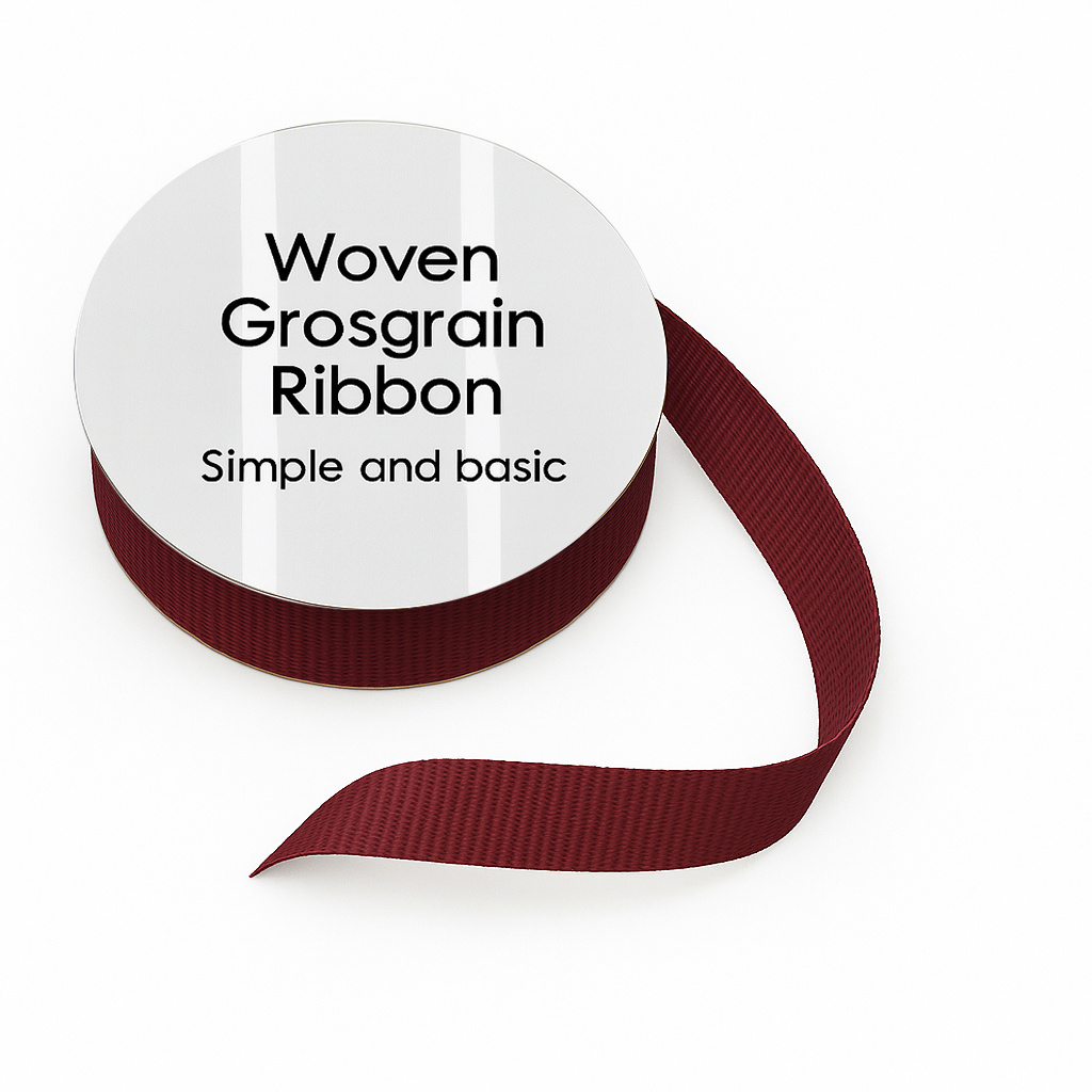 Dark Red Grosgrain Ribbon (8mmx10m) (SBA455) - Craftlines B.V.