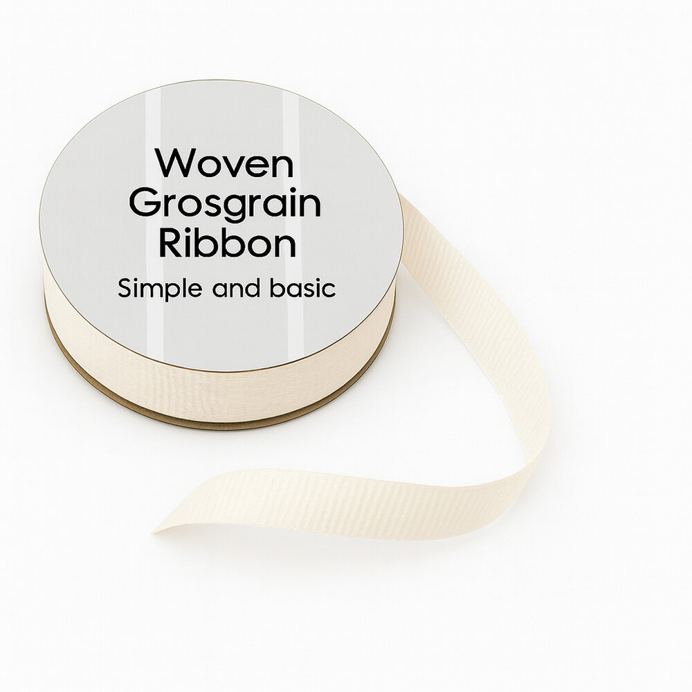 Simple and Basic Ivory Grosgrain Ribbon (8mmx10m) (SBA452)