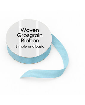Simple and Basic Light Blue Grosgrain Ribbon (8mmx10m) (SBA454)