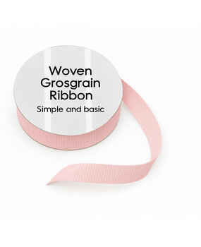 Simple and Basic Light Pink Grosgrain Ribbon (8mmx10m) (SBA453)