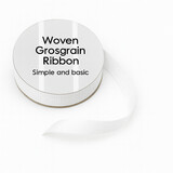 Simple and Basic White Grosgrain Ribbon (8mmx10m) (SBA451)