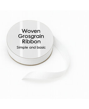 Simple and Basic White Grosgrain Ribbon (8mmx10m) (SBA451)