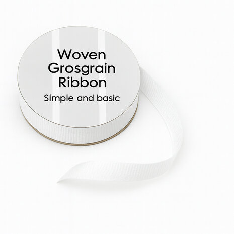 Simple and Basic White Grosgrain Ribbon (8mmx10m) (SBA451)