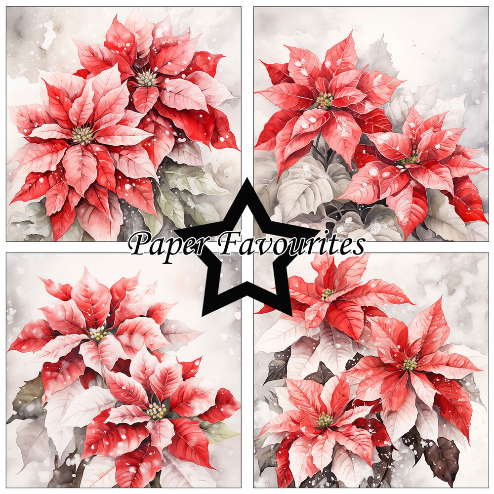 Paper Favourites Poinsettia 6x6 Inch Paper Pad (PF554)