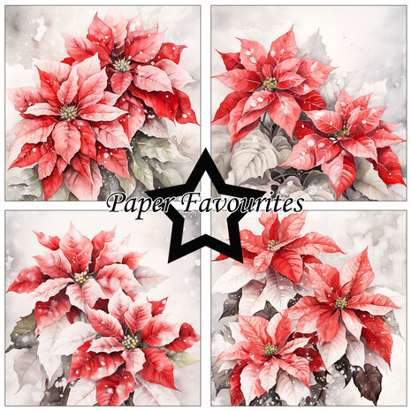 Paper Favourites Poinsettia 6x6 Inch Paper Pad (PF554)