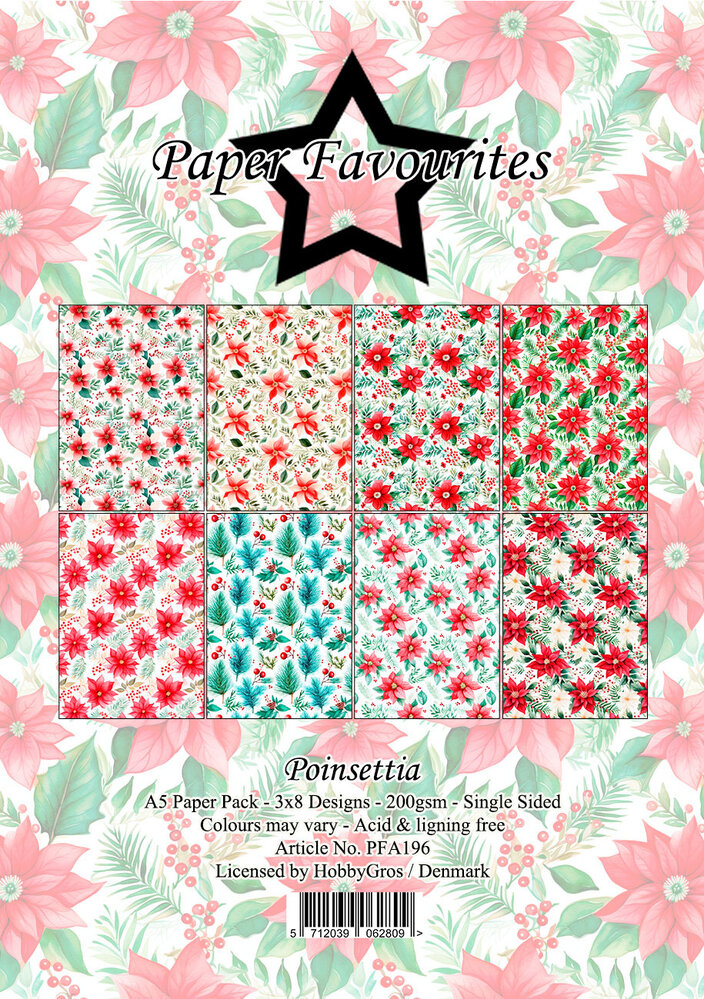 Paper Favourites Poinsettia A5 Paper Pad (PFA196)