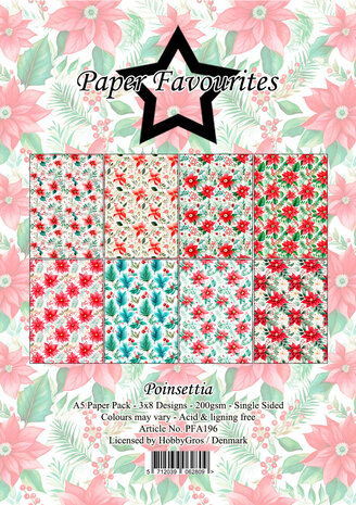 Paper Favourites Poinsettia A5 Paper Pad (PFA196)