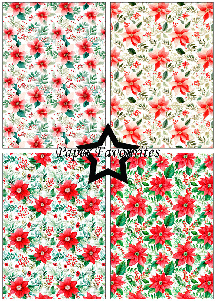 Paper Favourites Poinsettia A5 Paper Pad (PFA196)