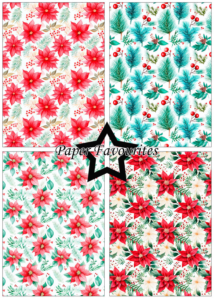 Paper Favourites Poinsettia A5 Paper Pad (PFA196)