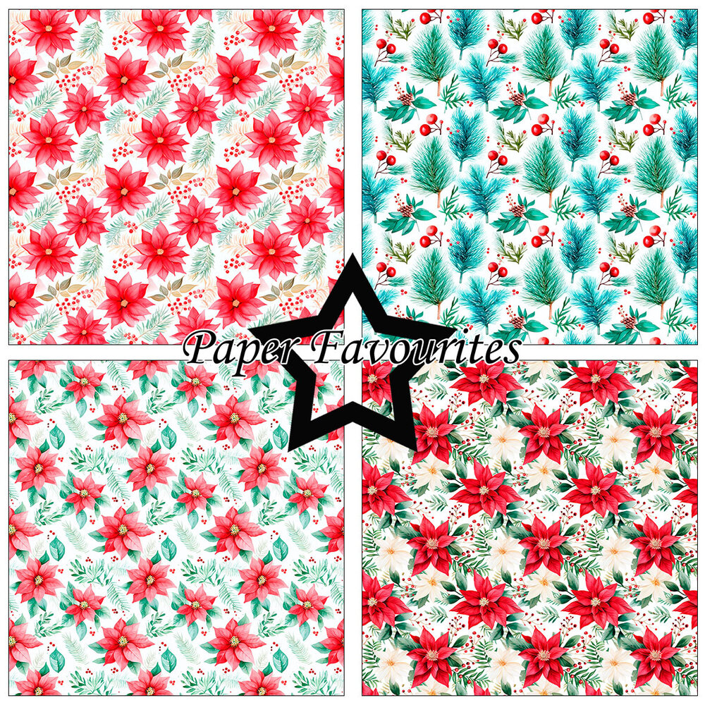 Paper Favourites Poinsettia 12x12 Inch Paper Pad (PF755)