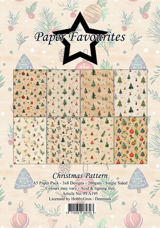 Paper Favourites Christmas Pattern A5 Paper Pad (PFA195)