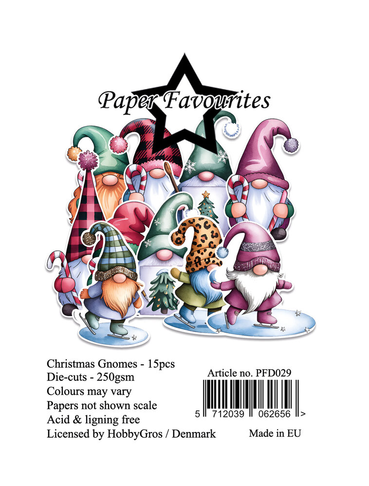 Paper Favourites Die-Cuts A7 Christmas Gnomes (15pcs) (PFD029)