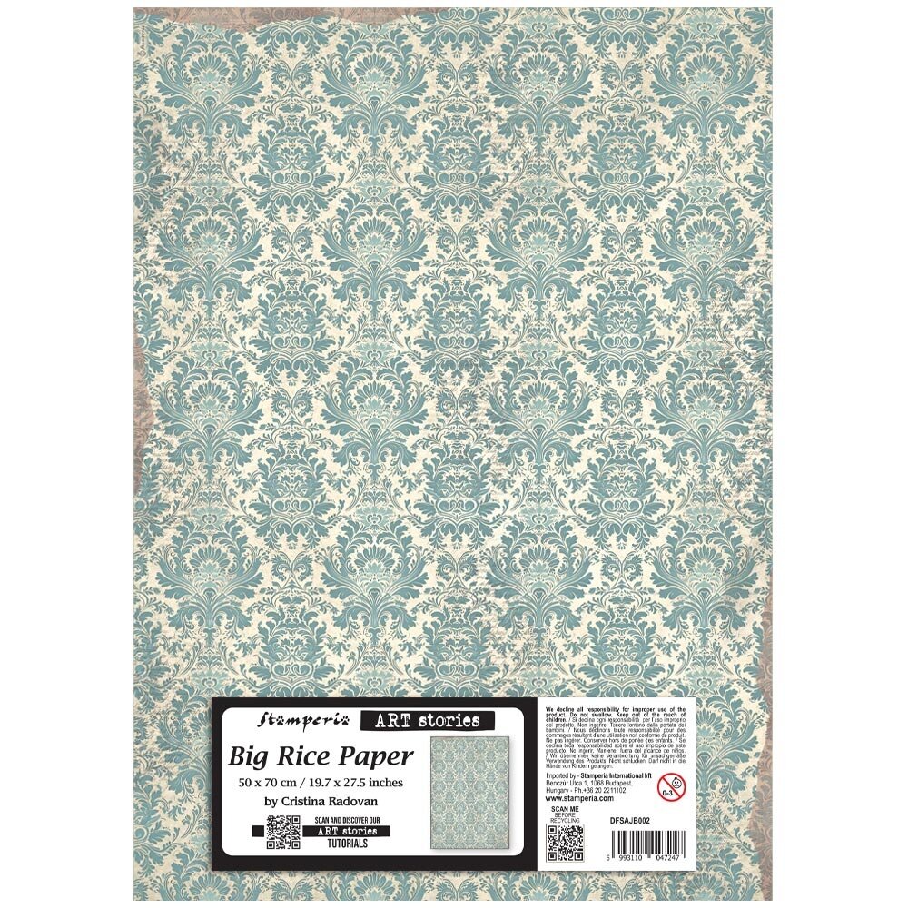 Stamperia Art Stories 50x70cm Big Rice Paper Damask Pattern (DFSAJB002)