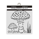 Stamperia Whispering Woods Thick Stencil 12x12cm Mushrooms (KSTDS59)