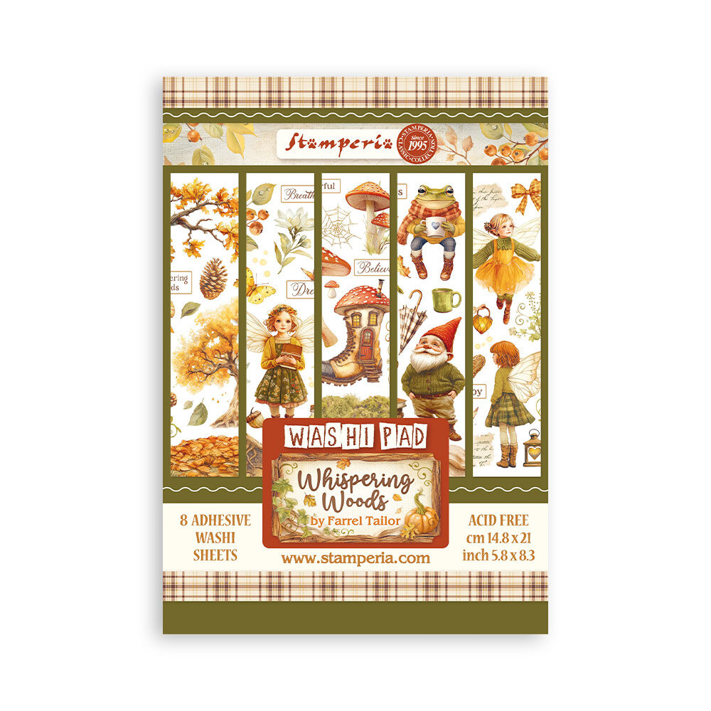 Stamperia Whispering Woods A5 Washi Pad (8pcs) (SBW24) Stamperia Whispering Woods A5 Washi Pad (8pcs) (SBW24)