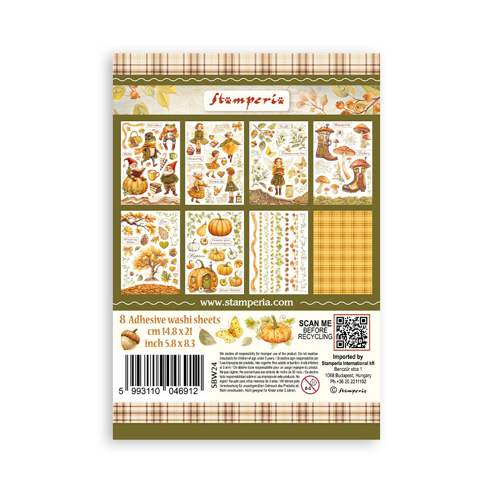 Stamperia Whispering Woods A5 Washi Pad (8pcs) (SBW24) Stamperia Whispering Woods A5 Washi Pad (8pcs) (SBW24)