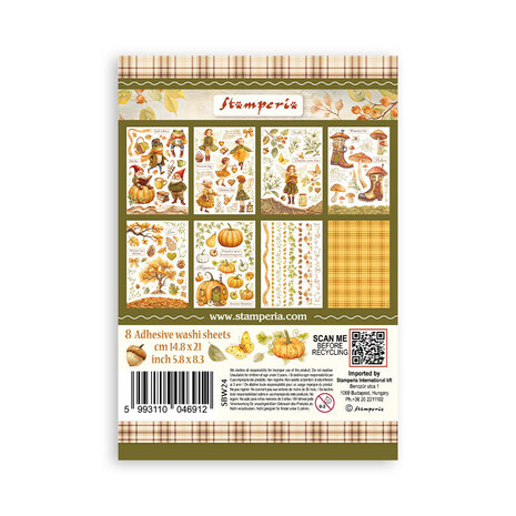 Stamperia Whispering Woods A5 Washi Pad (8pcs) (SBW24) Stamperia Whispering Woods A5 Washi Pad (8pcs) (SBW24)