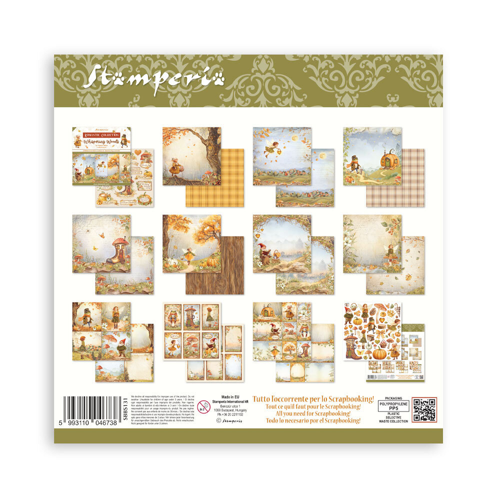 Stamperia Whispering Woods 8x8 Inch Paper Pack (SBBS131) Stamperia Whispering Woods 8x8 Inch Paper Pack (SBBS131)