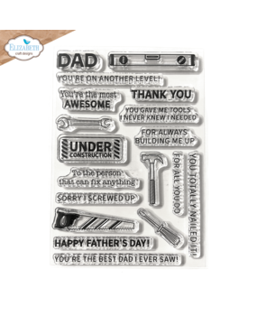Elizabeth Craft Designs Living it Up Stamps Best Dad Sentiments (CS424)