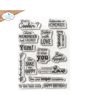 Elizabeth Craft Designs Living it Up Stamps In the Kitchen Sentiments (CS423)