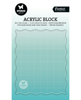 Studio Light Acrylic Stamping Block 80x100mm w/ Scalloped Edge (SL-ES-ASB09) (BASIC)