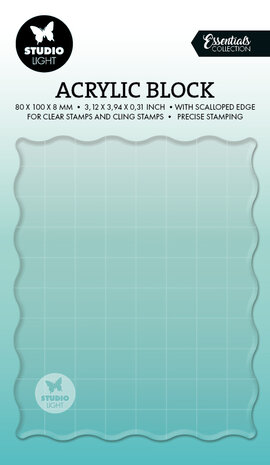 Studio Light Acrylic Stamping Block 80x100mm w/ Scalloped Edge (SL-ES-ASB09) (BASIC)