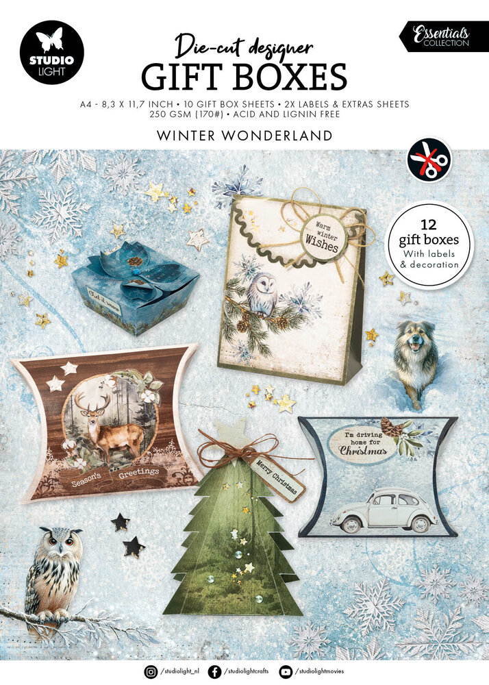 Studio Light Winter Wonderland Essentials Die-cut Designer Gift Boxes (SL-ES-DCPP346) Studio Light Winter Wonderland Essentials Die-cut Designer Gift Boxes (SL-ES-DCPP346)