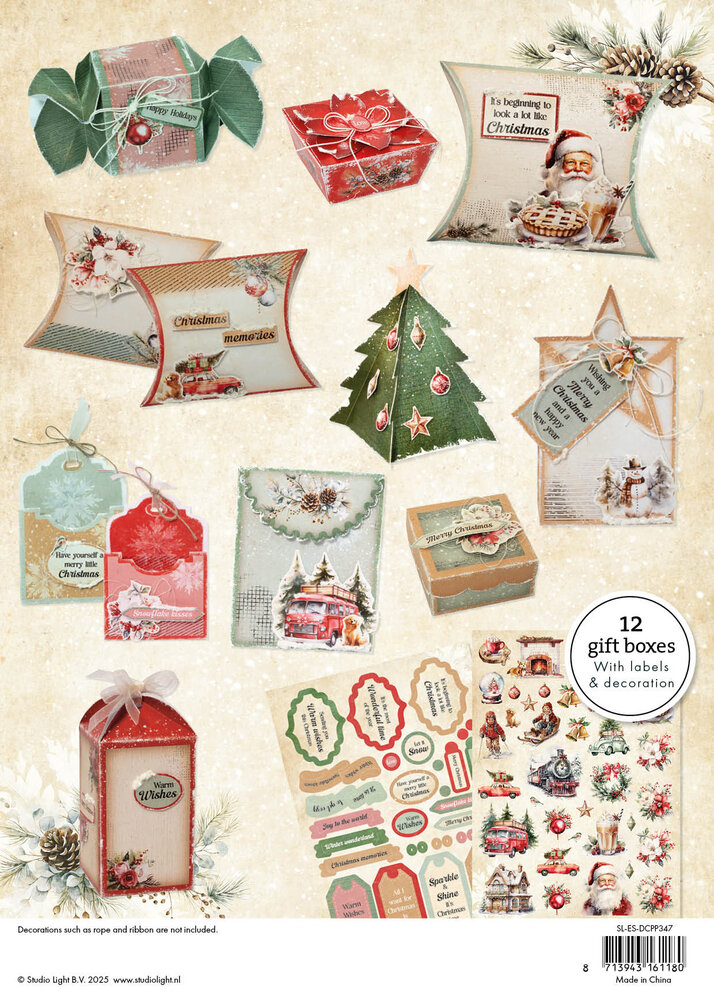 Studio Light Christmas Gifts Essentials Die-cut Designer Gift Boxes (SL-ES-DCPP347) Studio Light Christmas Gifts Essentials Die-cut Designer Gift Boxes (SL-ES-DCPP347)