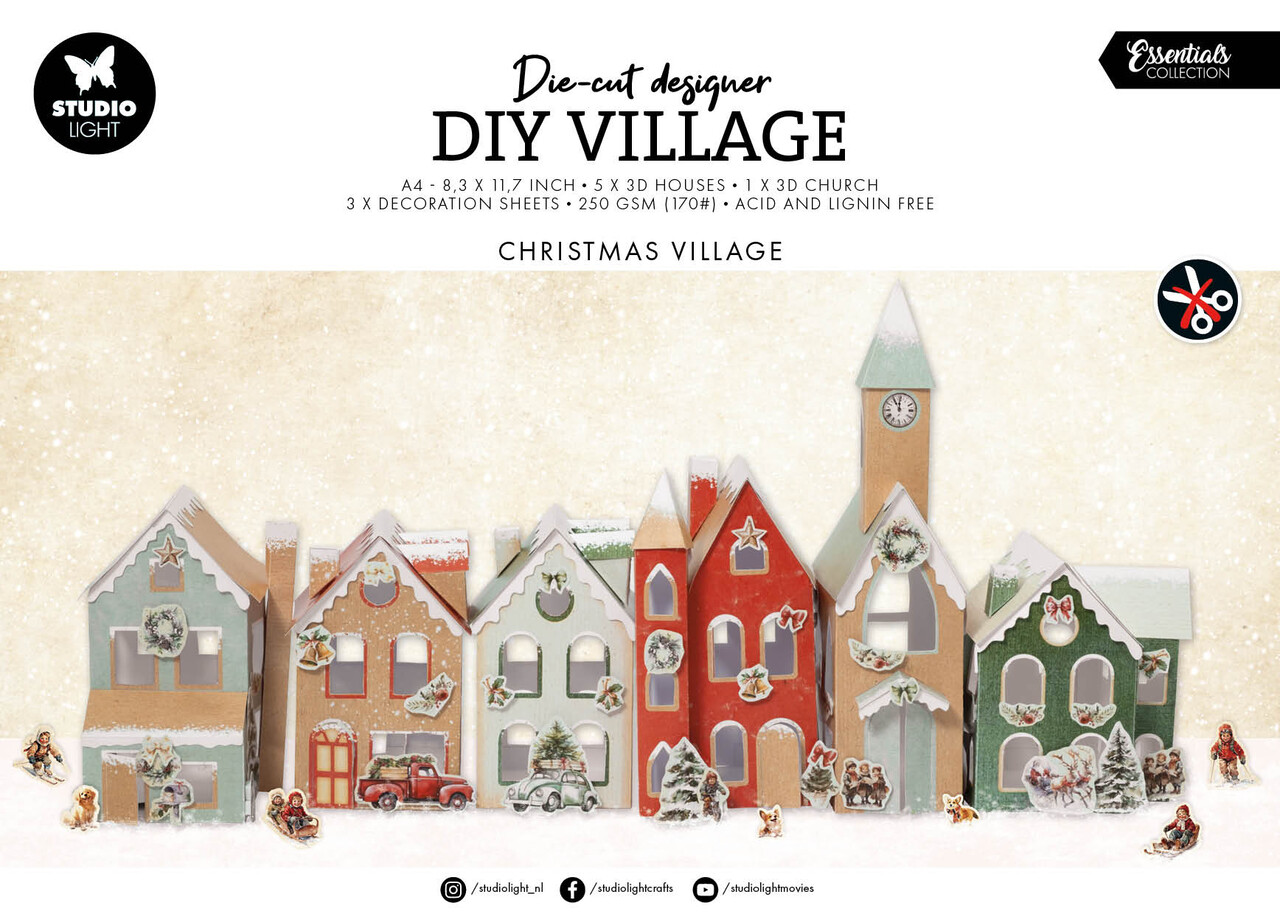 Studio Light Christmas Village Essentials Die-cut Designer DIY Village (SL-ES-DCPP348) Studio Light Christmas Village Essentials Die-cut Designer DIY Village (SL-ES-DCPP348)