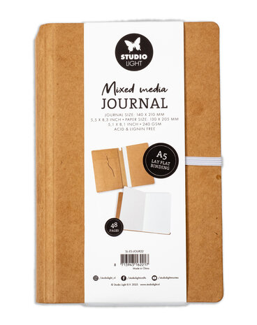 Studio Light Mixed Media Journal A5 Lay Flat Binding (SL-ES-JOUR22) (BASIC) Studio Light Mixed Media Journal A5 Lay Flat Binding (SL-ES-JOUR22) (BASIC)