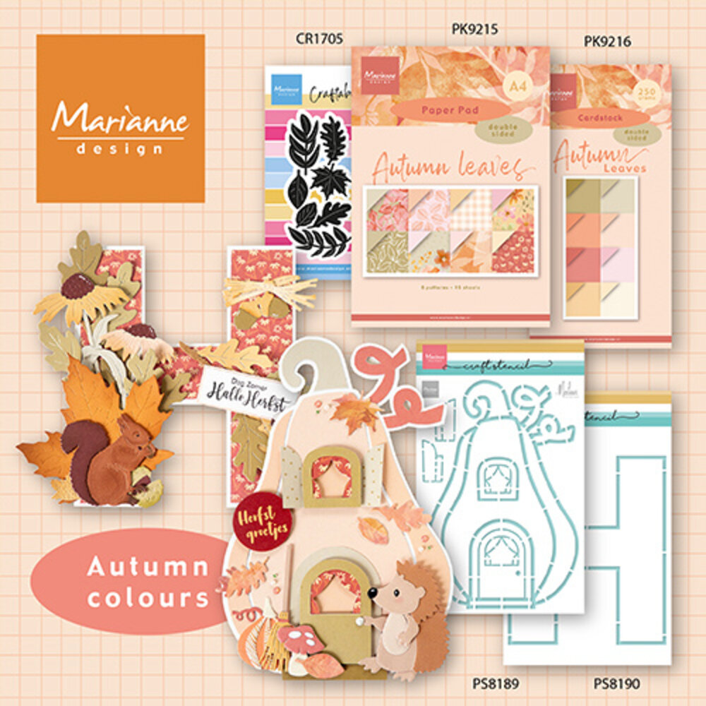 Marianne Design Autumn Leaves A4 Paper Pad (PK9215) Marianne Design Autumn Leaves A4 Paper Pad (PK9215)