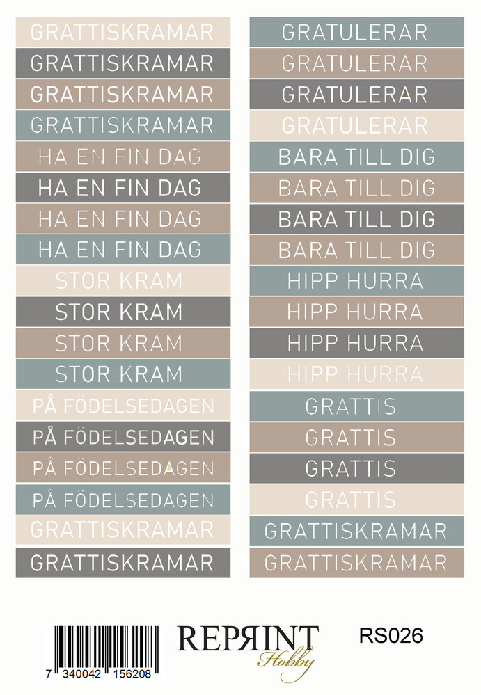 Reprint Cozy Season 10x20cm Stickers (RS022)