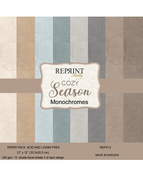 Reprint Cozy Season Monochromes 12x12 Inch Cardstock (REP013)