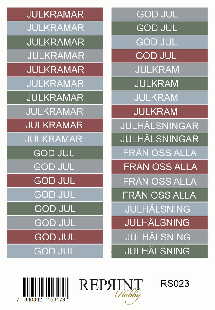 Reprint Deck the Halls 10x20cm Stickers (RS020) Reprint Deck the Halls 10x20cm Stickers (RS020)