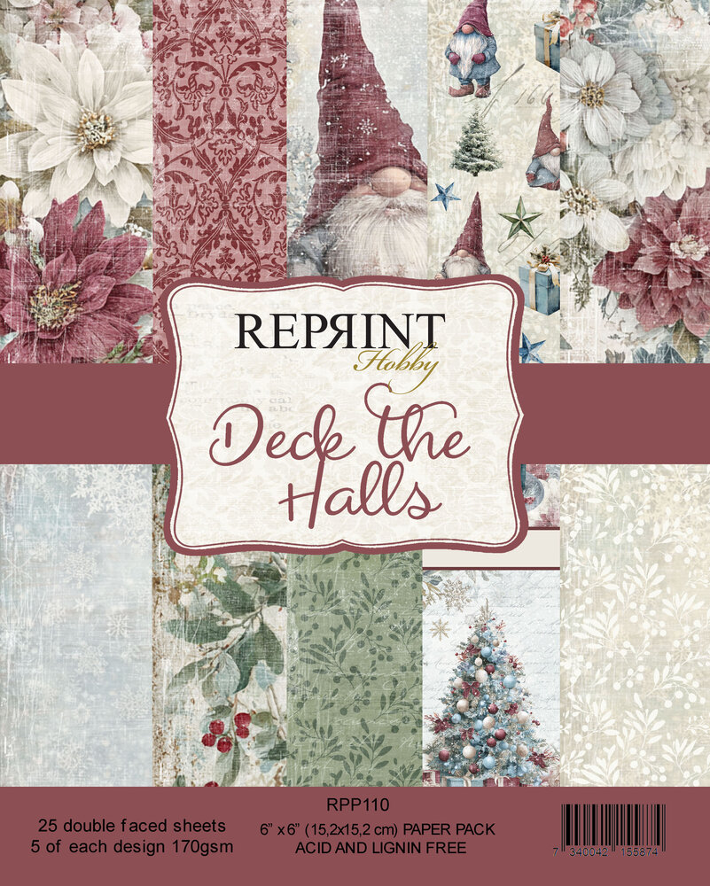 Reprint Deck the Halls 6x6 Inch Paper Pack (RPP110) Reprint Deck the Halls 6x6 Inch Paper Pack (RPP110)
