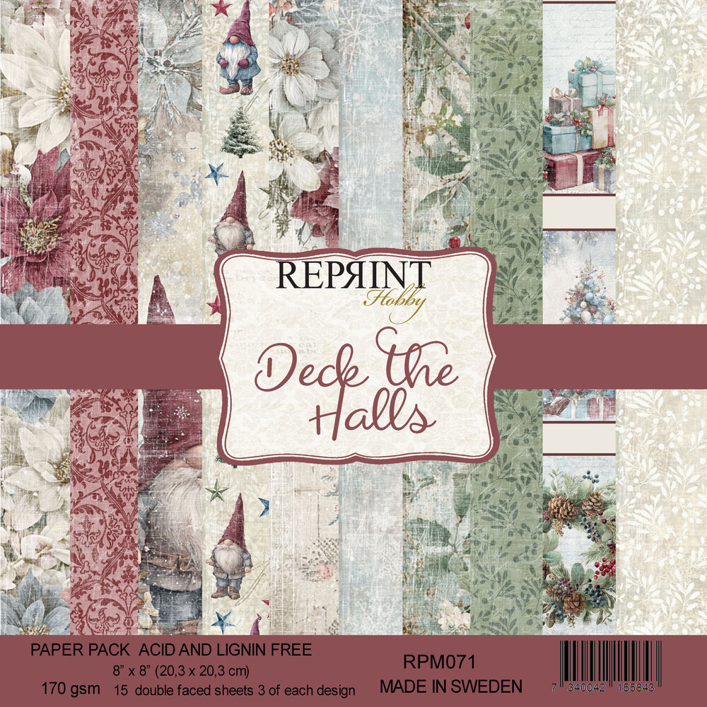 Reprint Deck the Halls 8x8 Inch Paper Pack (RPM071)