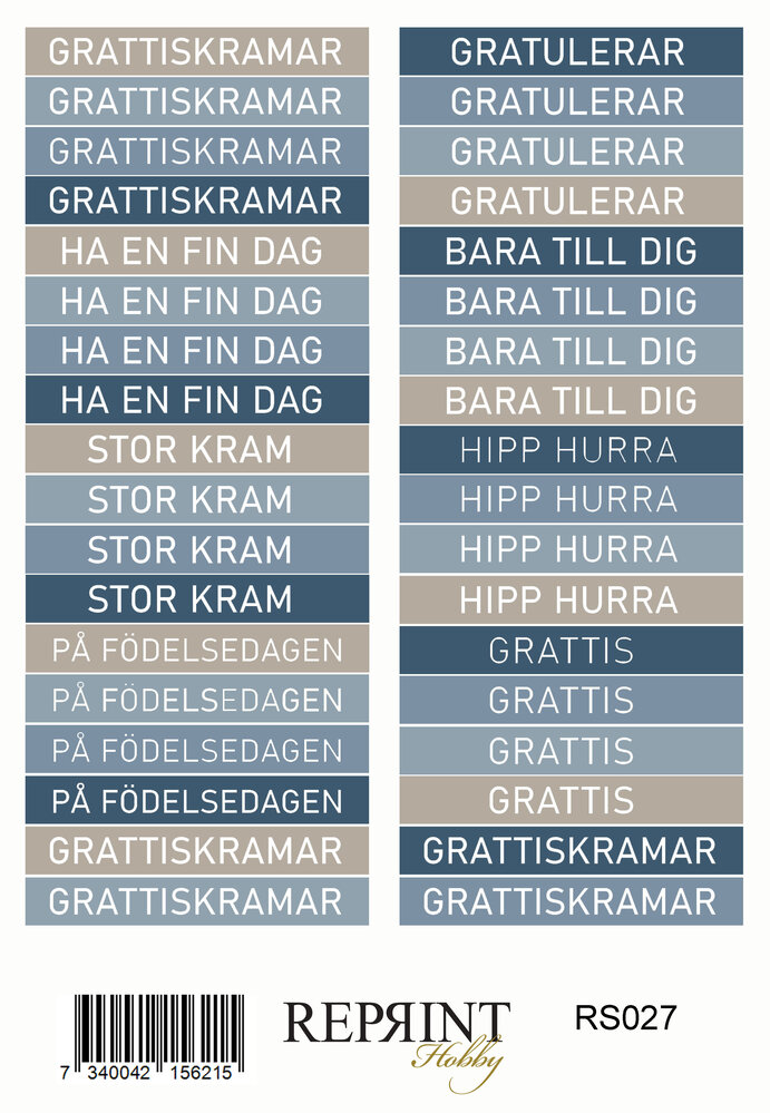 Reprint Hip Hip Hooray 10x20cm Stickers (RS021) Reprint Hip Hip Hooray 10x20cm Stickers (RS021)