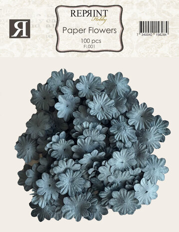 Reprint Paper Flowers Blue (100pcs) (FL001)