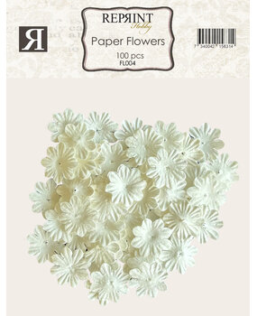 Reprint Paper Flowers White (100pcs) (FL004)